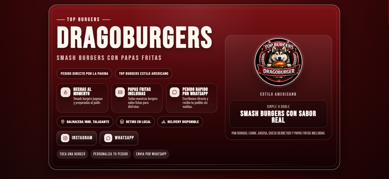 Vista del proyecto Drago Burgers